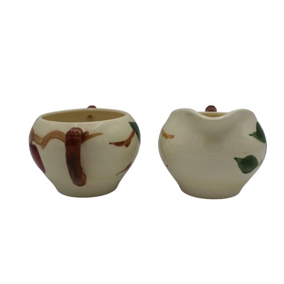 Vintage Franciscan Dinnerware Apple Orchard Pattern Ceramic Sugar Creamer Set - Picture 2 of 6